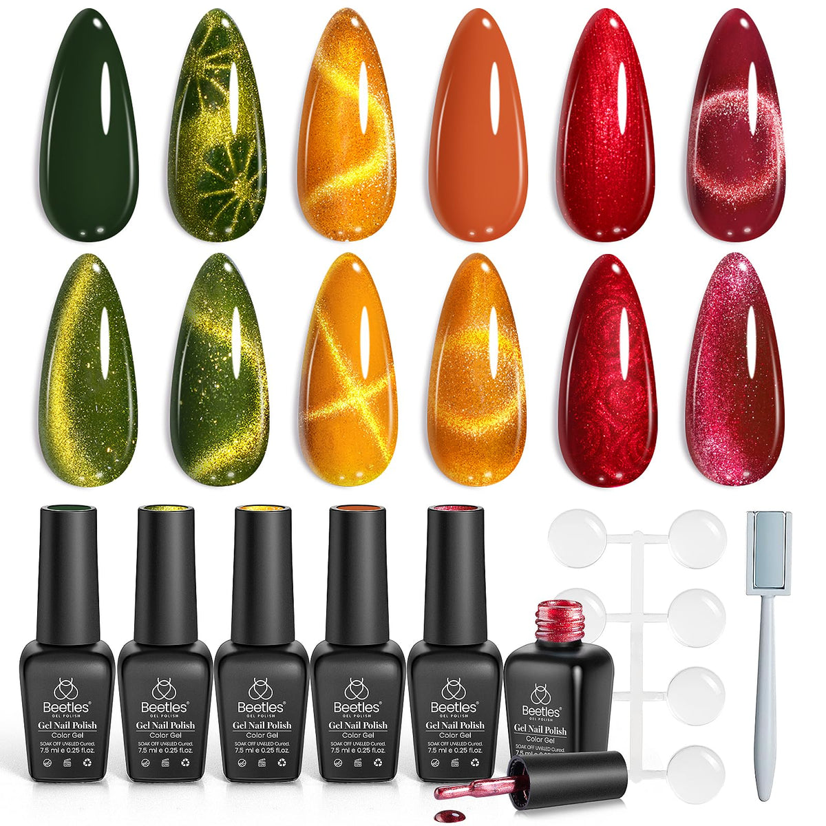 beetles Gel Polish Cat Eye Gel Nail Polish Set with six colours