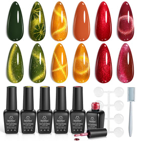beetles Gel Polish Cat Eye Gel Nail Polish Set with six colours