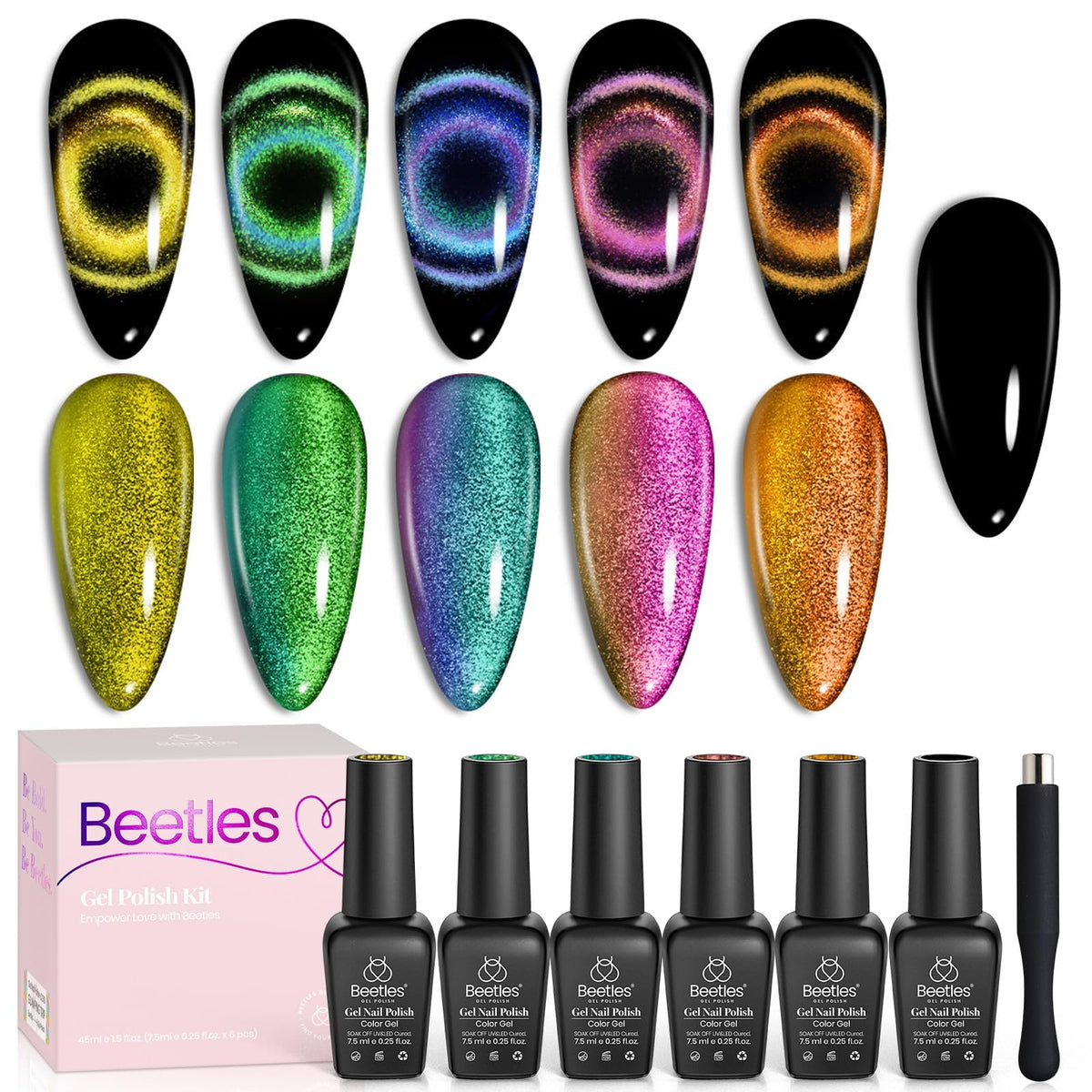 beetles Gel Polish Chameleon Cat Eye Gel Nail Polish Set packaging