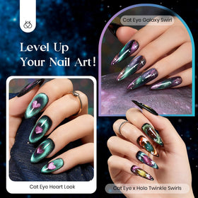 beetles Gel Polish Chameleon Cat Eye Gel Nail Polish with black gel polish
