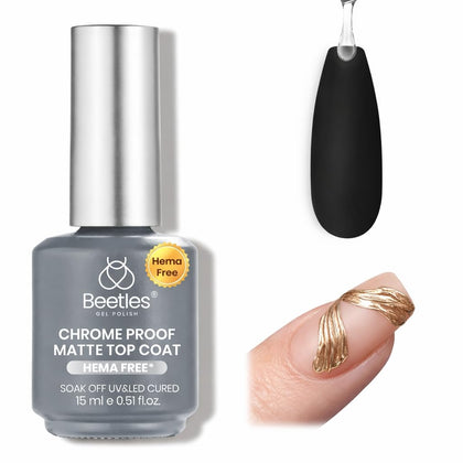 beetles Gel Polish Chrome-Proof Matte Top Coat front view