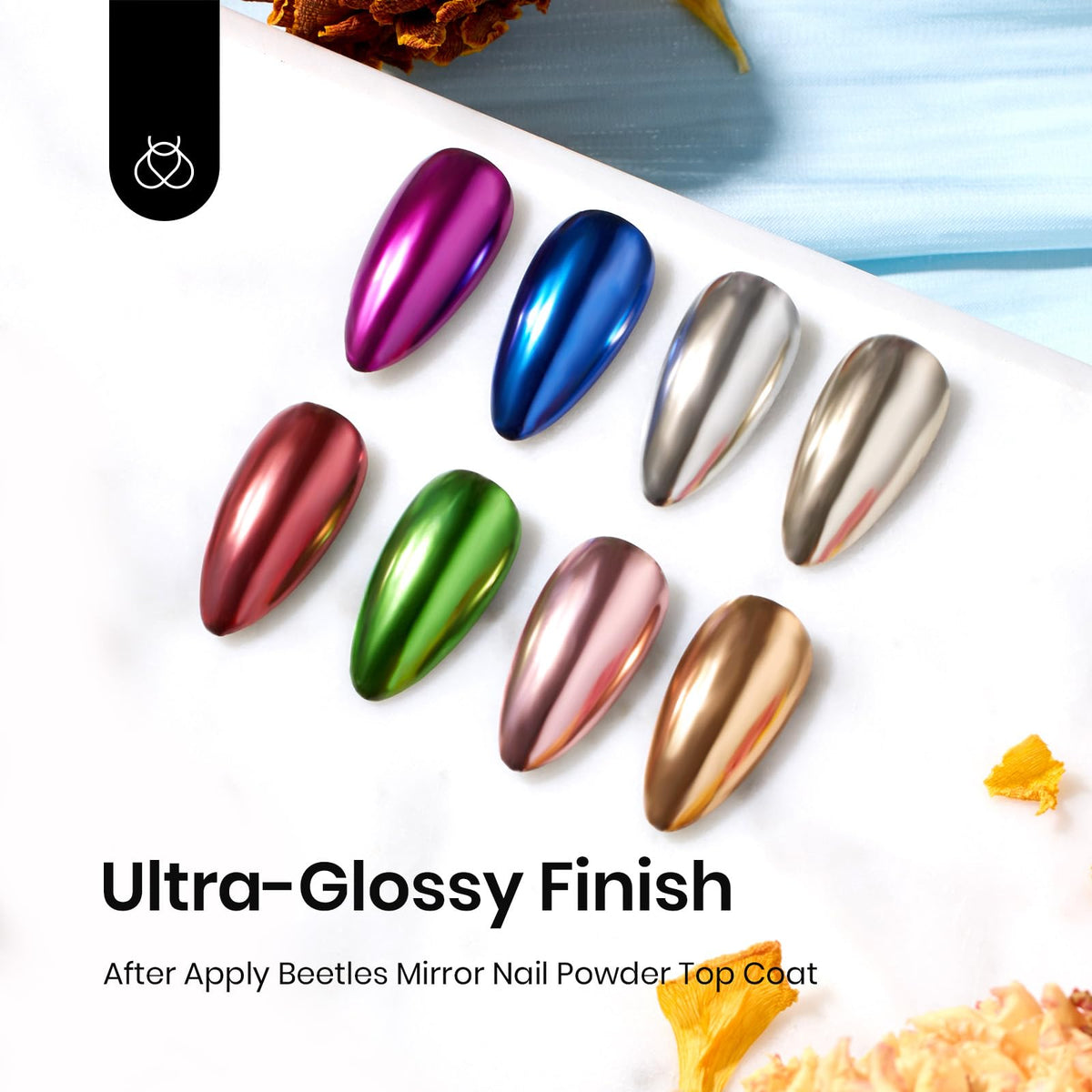 beetles Gel Polish Chrome Top Coat Gel 7.5ml side view