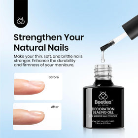 beetles Gel Polish Chrome Top Coat Gel 7.5ml with nail art accessories