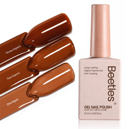 beetles Gel Polish Citrus Latte 15ML amber brown jelly nail polish front view