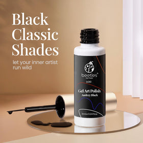 beetles Gel Polish Classic Black 7ml with built-in brush