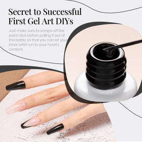 beetles Gel Polish Classic Black 7ml with nail art tools