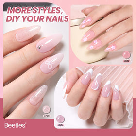beetles Gel Polish close-up of nude pink jelly gel bottles