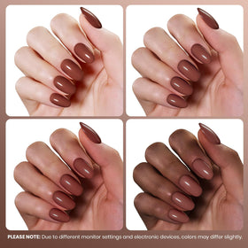 beetles Gel Polish Cocoa Luxe Dark Brown Gel Nail Polish with manicure tools
