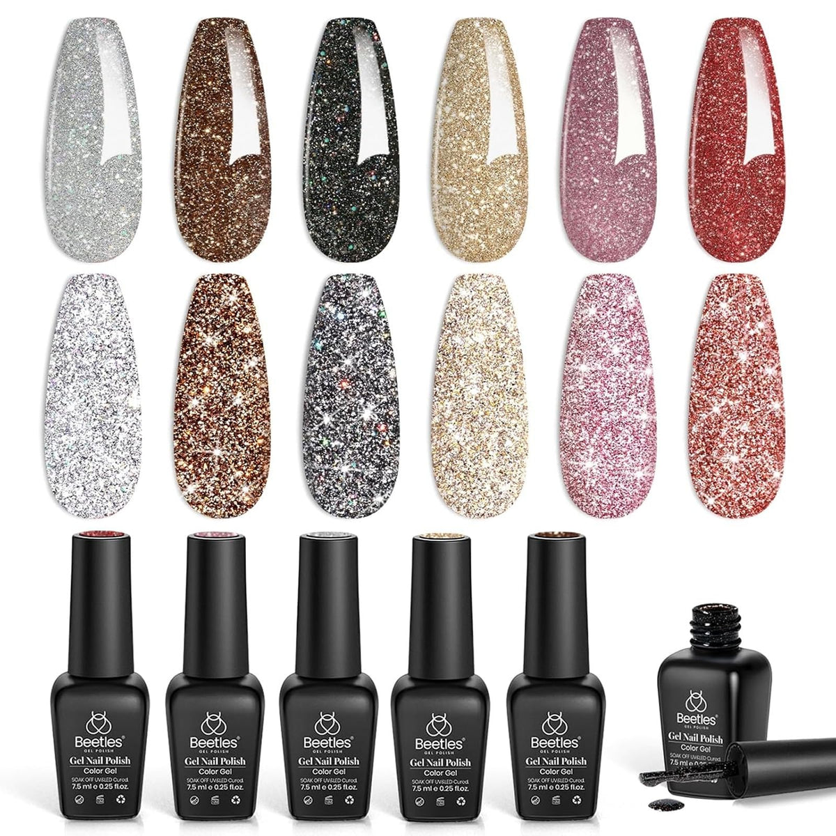 beetles Gel Polish colours displayed on a nail palette