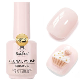beetles Gel Polish Creamy Almond 15ML front view