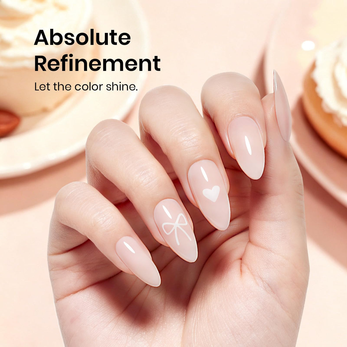 beetles Gel Polish Creamy Almond applied on nails