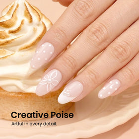 beetles Gel Polish Creamy Almond with LED lamp