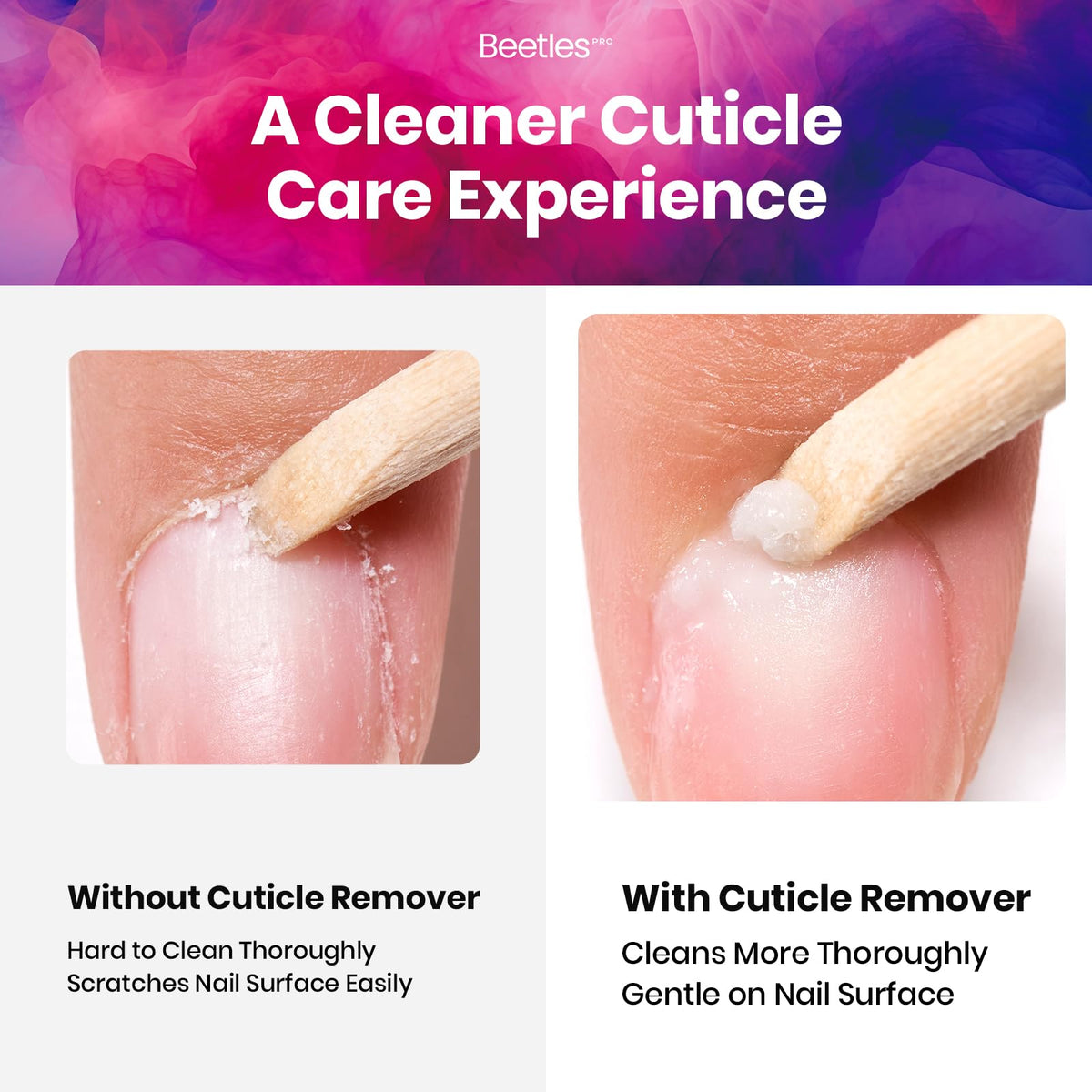 beetles Gel Polish Cuticle Remover application on nails