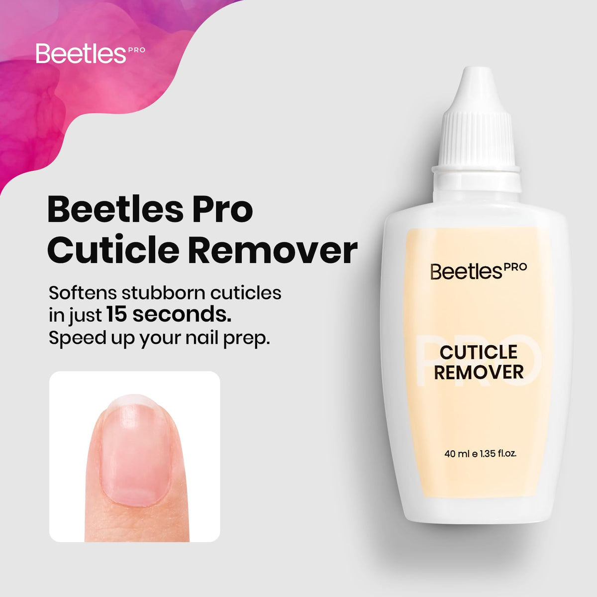 beetles Gel Polish Cuticle Remover bottle with label