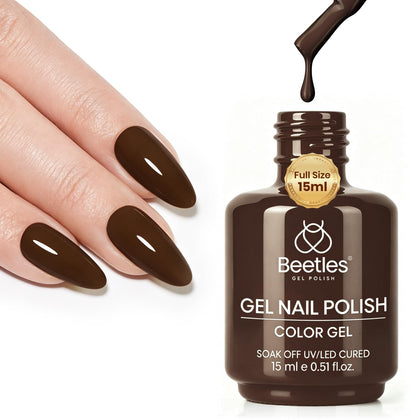 Beetles Gel Polish Dark Chocolate 15ML front view