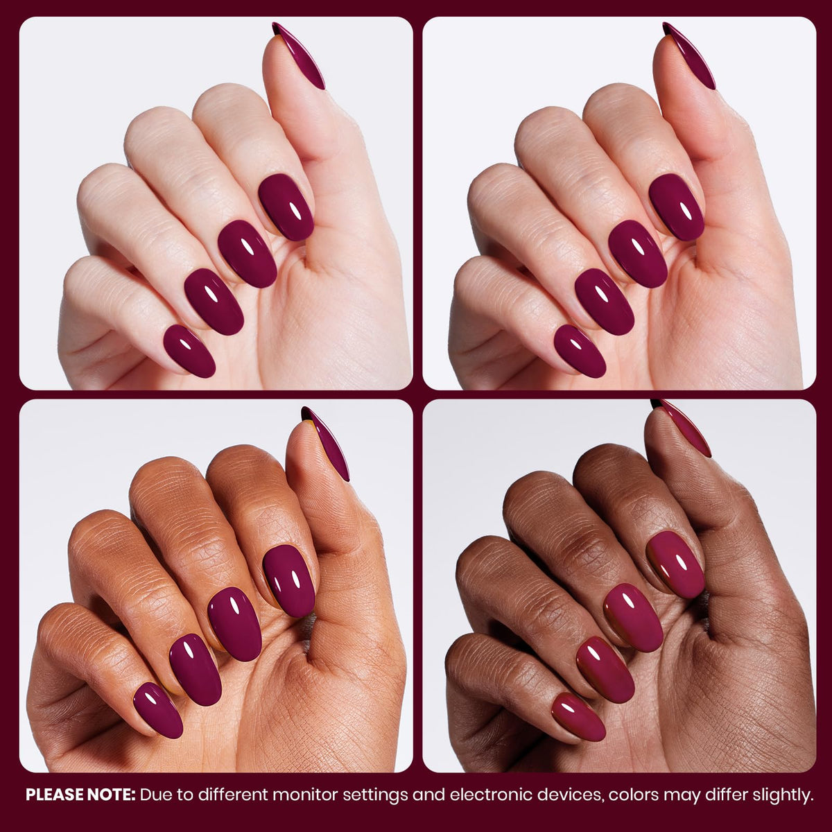 beetles Gel Polish Dark Red Gel Nail Polish close-up