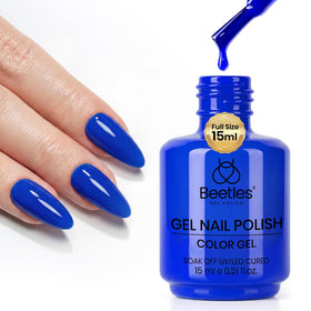 beetles Gel Polish Electric Blue Gel Nail Polish 15ML front view