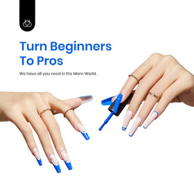 beetles Gel Polish Electric Punk 15ML blue gel nail polish in lifestyle setting