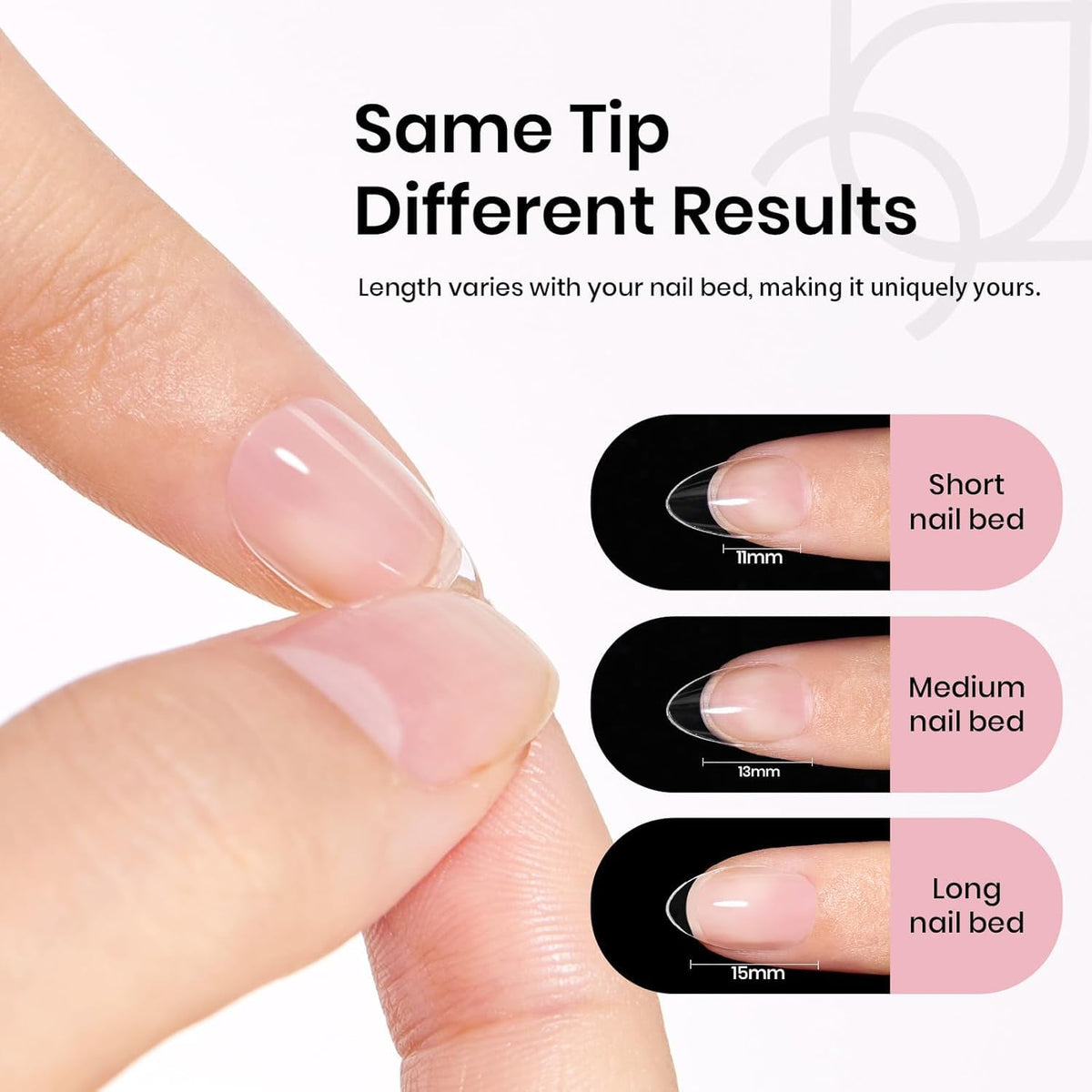 beetles Gel Polish Extra Short Almond Nail Tips assorted sizes