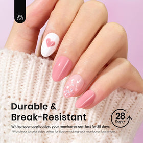 beetles Gel Polish Extra Short Almond Nail Tips in use