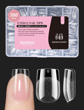beetles Gel Polish Extra Short Square Nail Tips 288 pcs front view