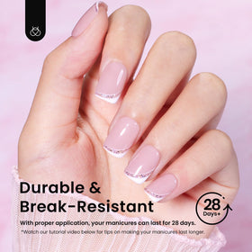 beetles Gel Polish Extra Short Square Nail Tips showing thickness comparison
