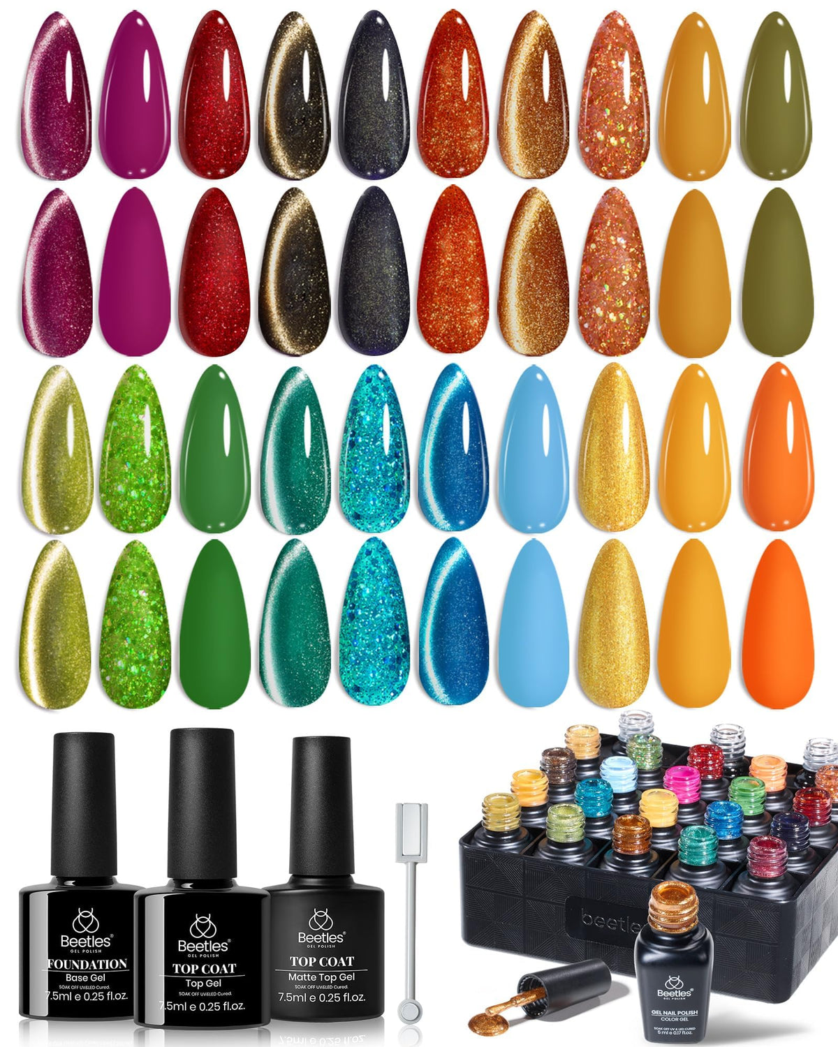 beetles Gel Polish Fall Gel Nail Polish Set 20 Colors front view
