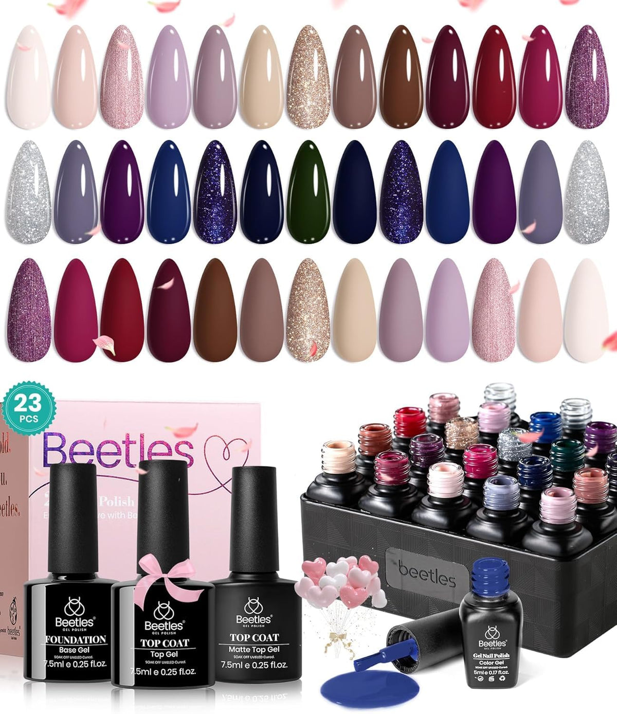 beetles Gel Polish Fall Gel Nail Polish Set 20 shades front view