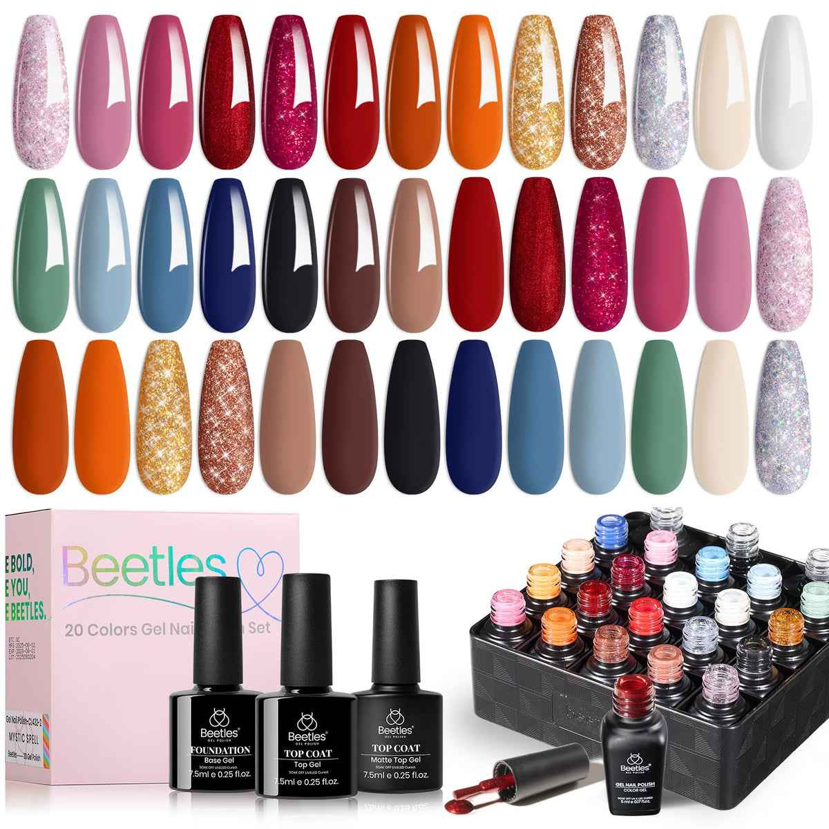 beetles Gel Polish Fall Gel Nail Polish Set 23Pcs front view