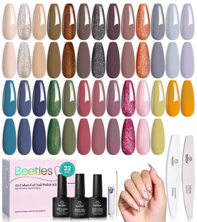 beetles Gel Polish Fall Gel Nail Polish Set front view with 25 colours