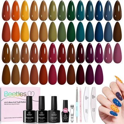beetles Gel Polish Fall Gel Polish Set 25 autumn colours front view