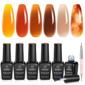 beetles Gel Polish Fall Gel Polish Set with 5 sheer shades and blooming gel