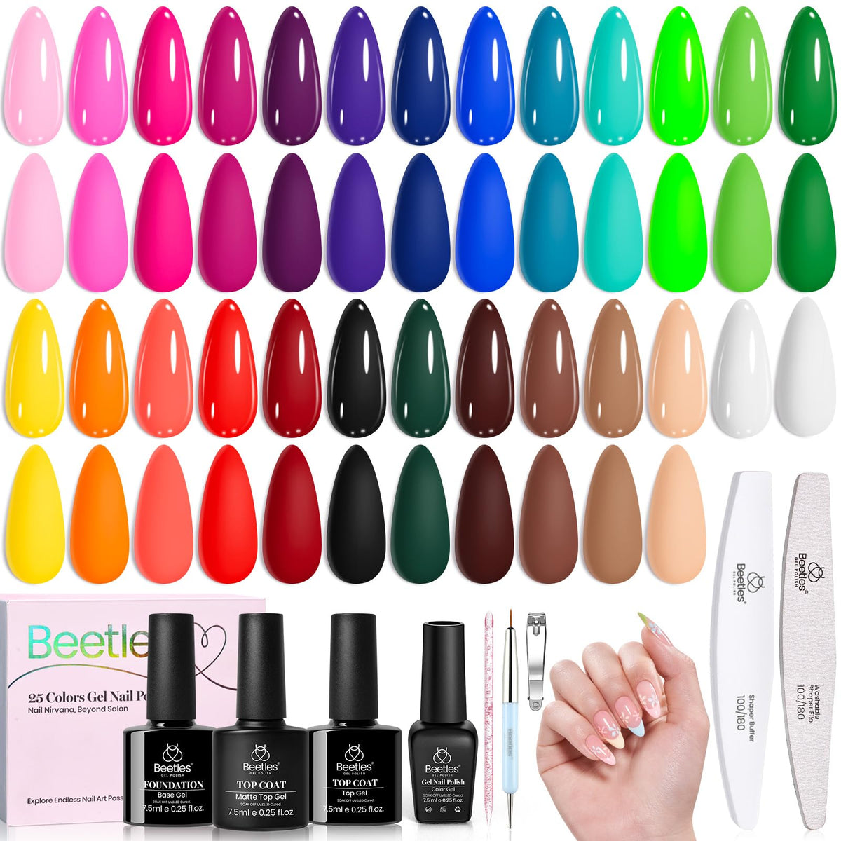 beetles Gel Polish Fall Gel Set 25 colours front view