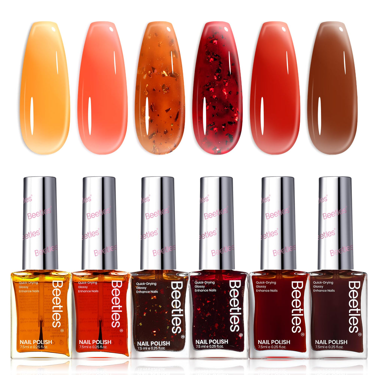 beetles Gel Polish Fall Nail Polish Set 6 Colours front view