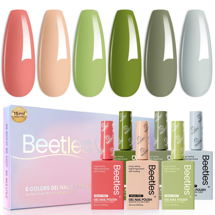 beetles Gel Polish Fall Set 6 bottles of green-toned gel polish