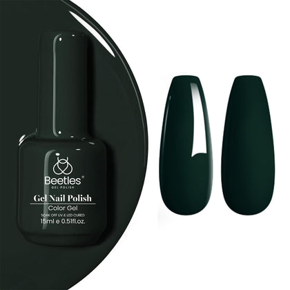 beetles Gel Polish Forest Green 15ML bottle front view
