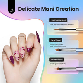 beetles Gel Polish French Brush and Medium Liner Brush