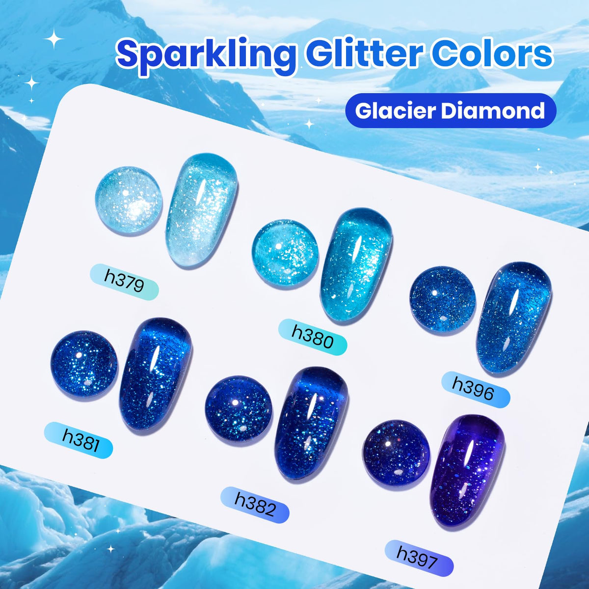 beetles Gel Polish Glacier Diamond Blue Gel Nail Polish packaging