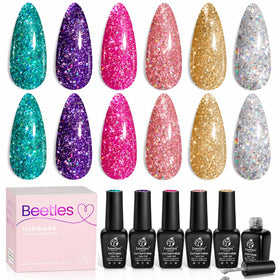 beetles Gel Polish Glitter Gel Set six bottles front view