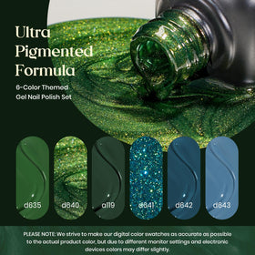 beetles Gel Polish glitter green shade bottle