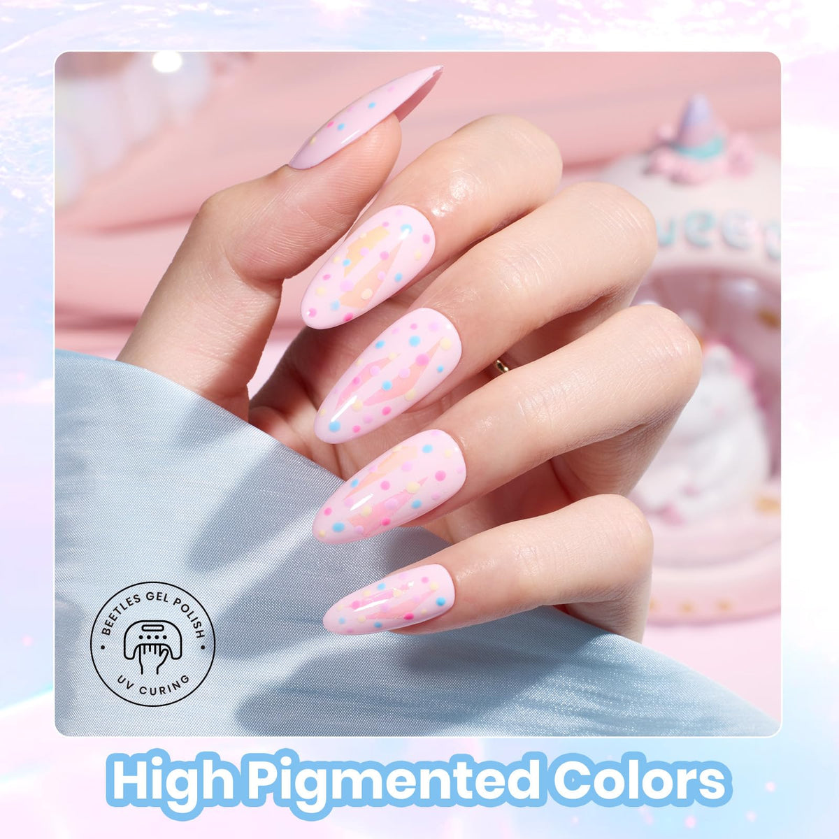 beetles Gel Polish glossy top coat application on nails