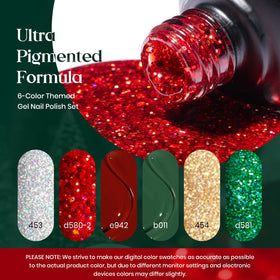 beetles Gel Polish Green Glitter shade bottle
