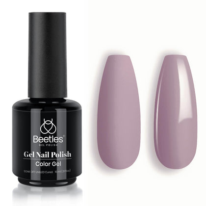 beetles Gel Polish Grey Purple 15ml bottle front view