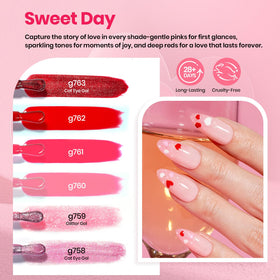 beetles Gel Polish heart cat eye nail art design