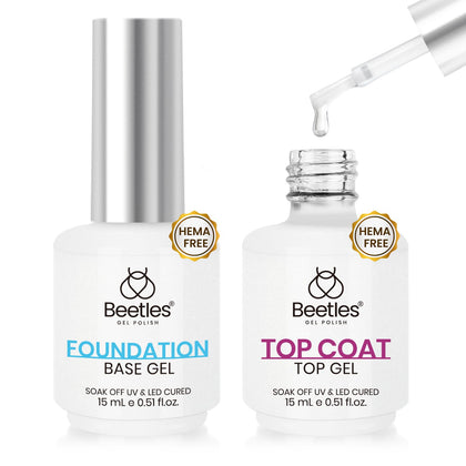 beetles Gel Polish HEMA Free Base and Top Coat Set 15ML front view