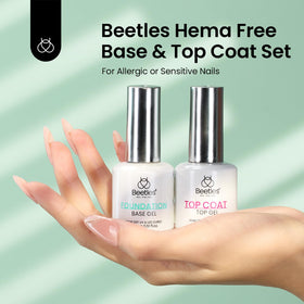 beetles Gel Polish HEMA Free Base and Top Coat Set 15ML packaging