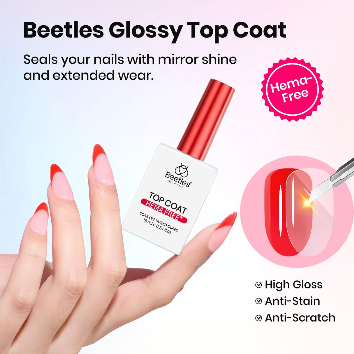 beetles Gel Polish Hema-Free Gel Base Coat application