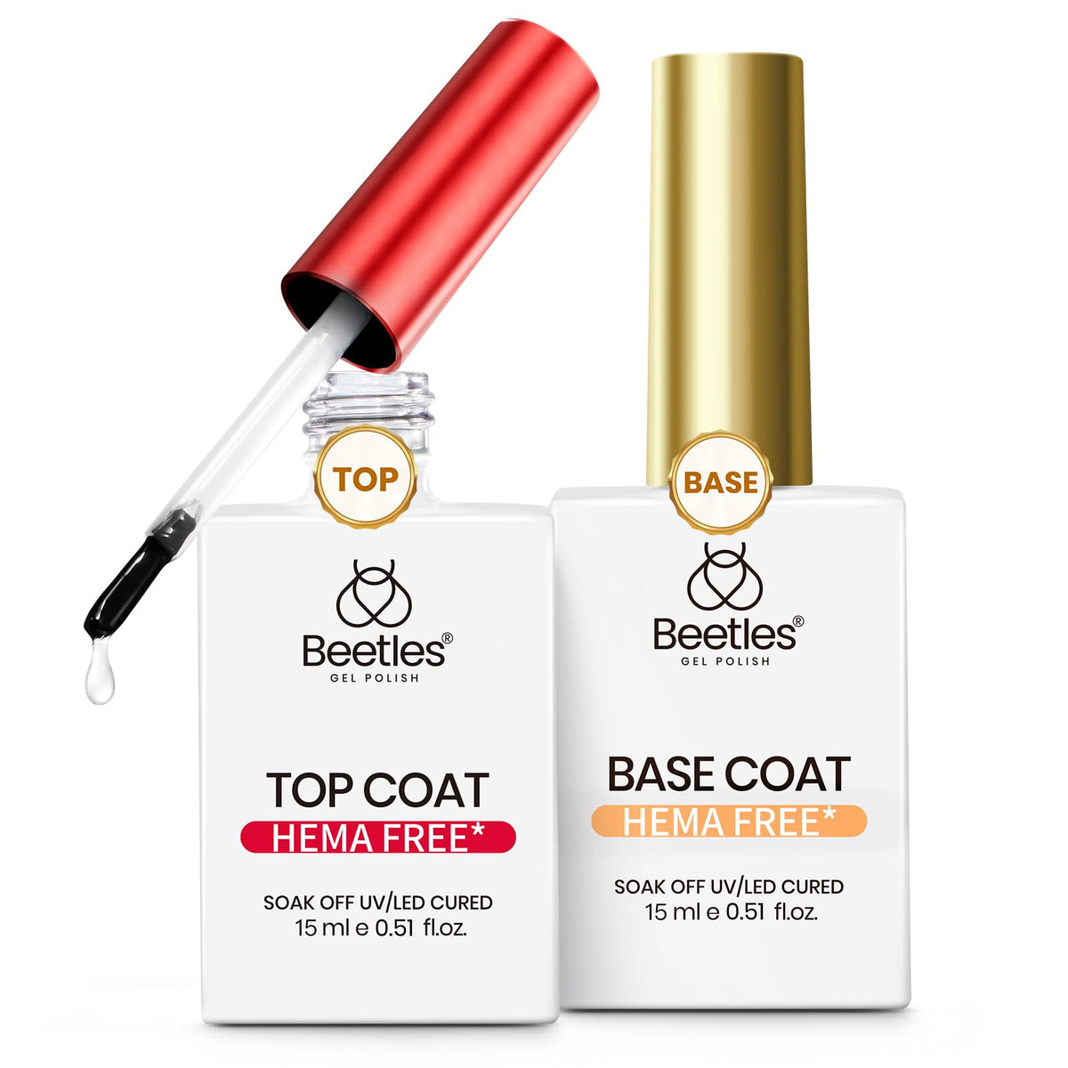 beetles Gel Polish Hema-Free Gel Top and Base Coat Set front view