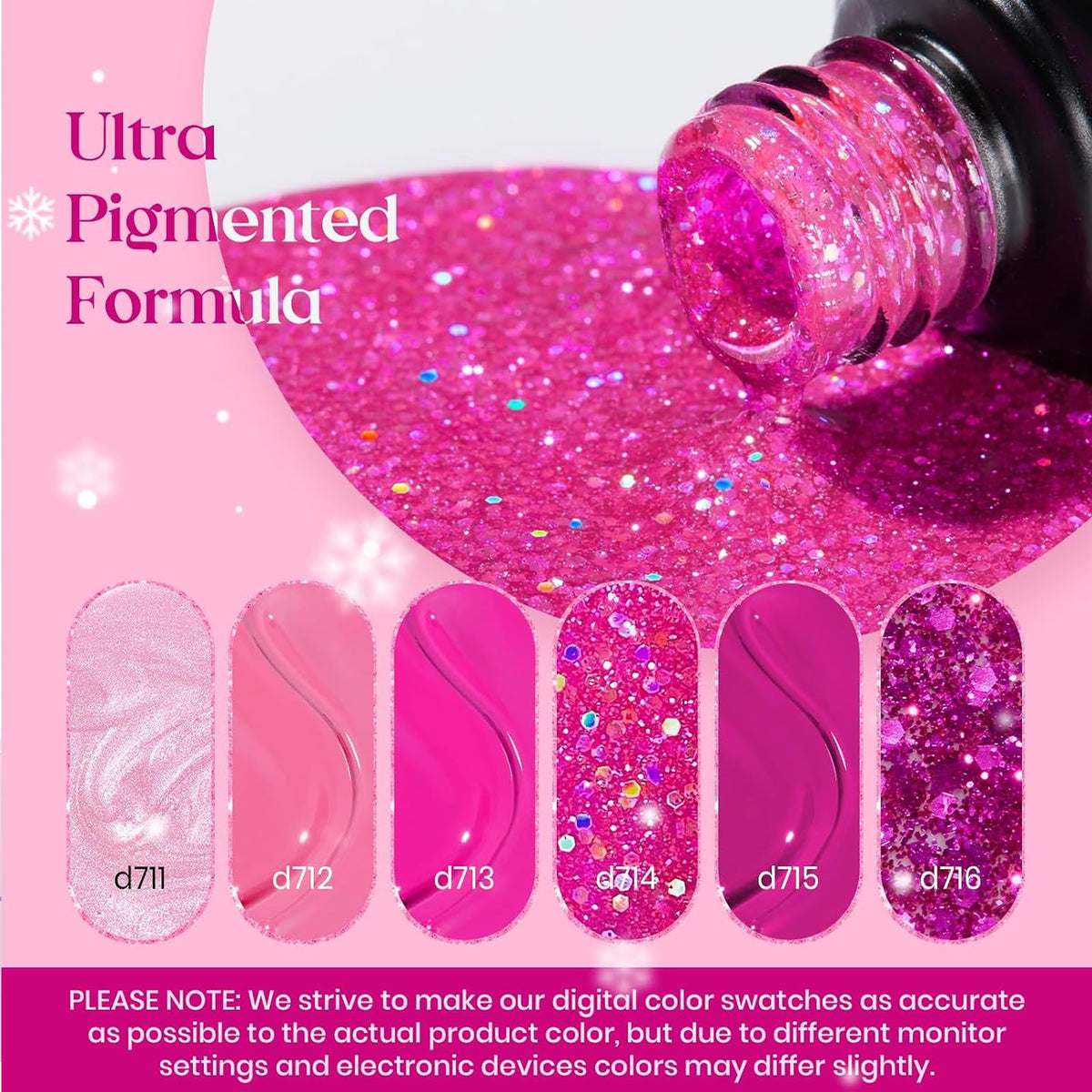 beetles Gel Polish Hot Pink d712 bottle close-up