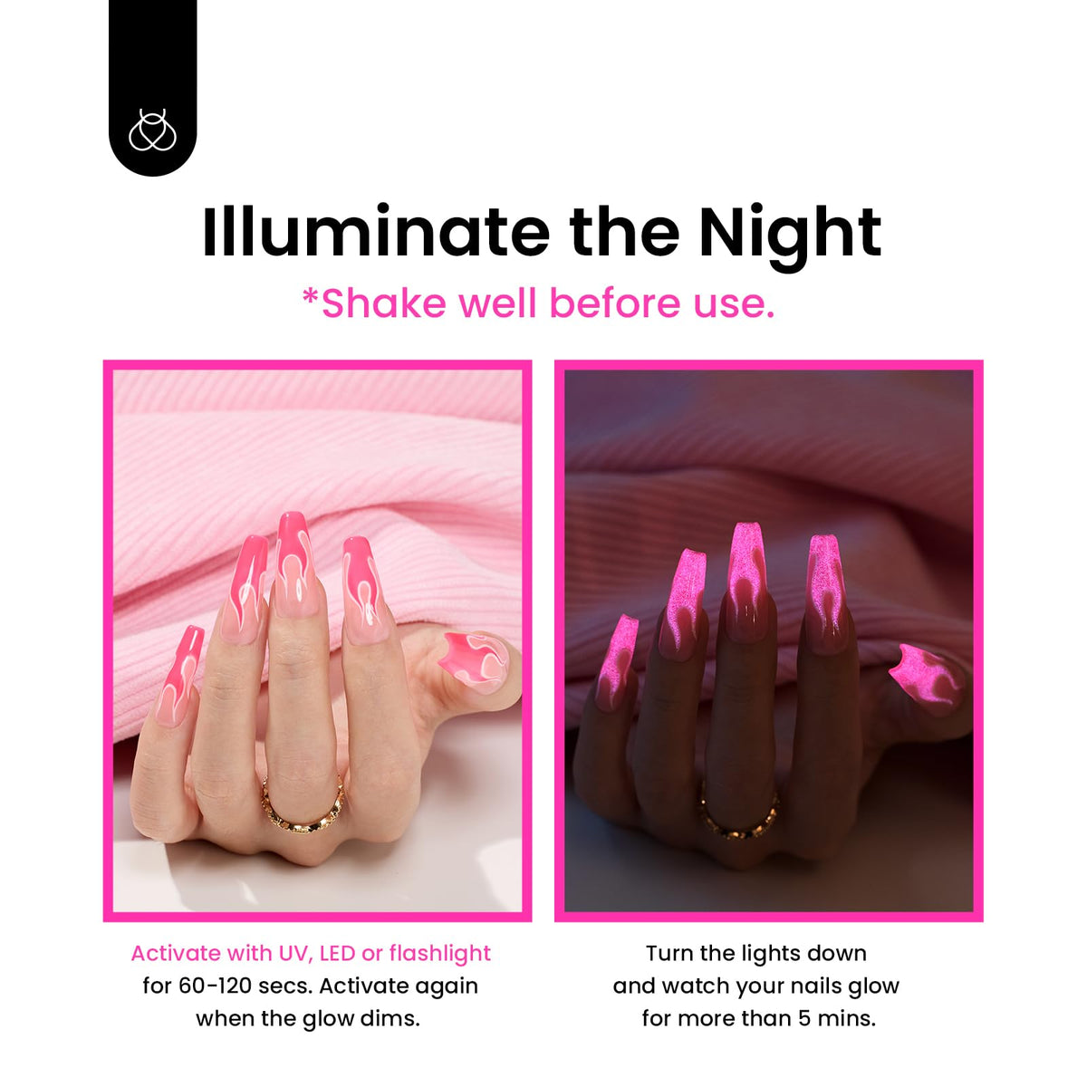 beetles Gel Polish Hot Pink Gel Nail Polish 15ml on nails